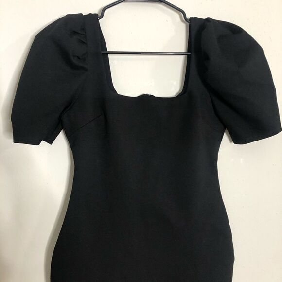 Puff Sleeve Square Neck Bodycon Mini Dress - Picture 4 of 11